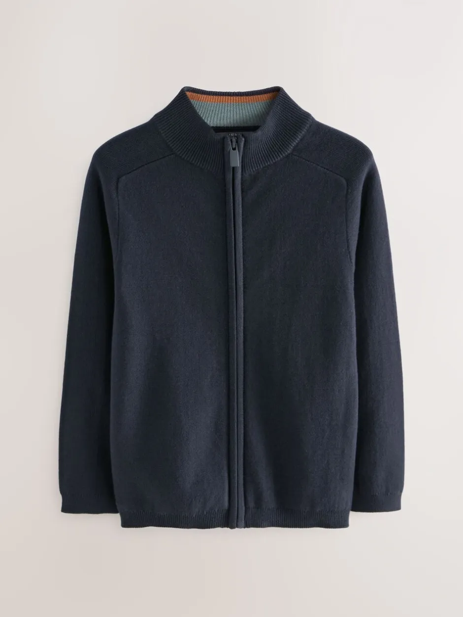 Schoolkleding|Truien En Breisels|Next Marineblauw - Gebreid vest met rits (3-16 jr)