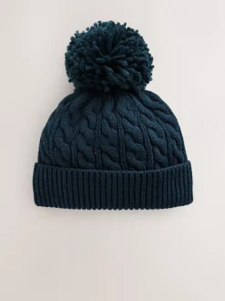 Mutsjes En Antikrabwantjes|Mutsen, Handschoenen En Sjaals*Next Marineblauw - Gebreide Baby muts met pompon (0mnd -2jr)