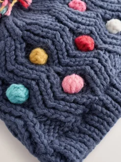 Mutsjes En Antikrabwantjes|Mutsen, Handschoenen En Sjaals*Next Marineblauw - Gebreide babymuts met vrolijke pompon (0mnd-2jr)