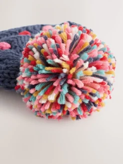 Mutsjes En Antikrabwantjes|Mutsen, Handschoenen En Sjaals*Next Marineblauw - Gebreide babymuts met vrolijke pompon (0mnd-2jr)