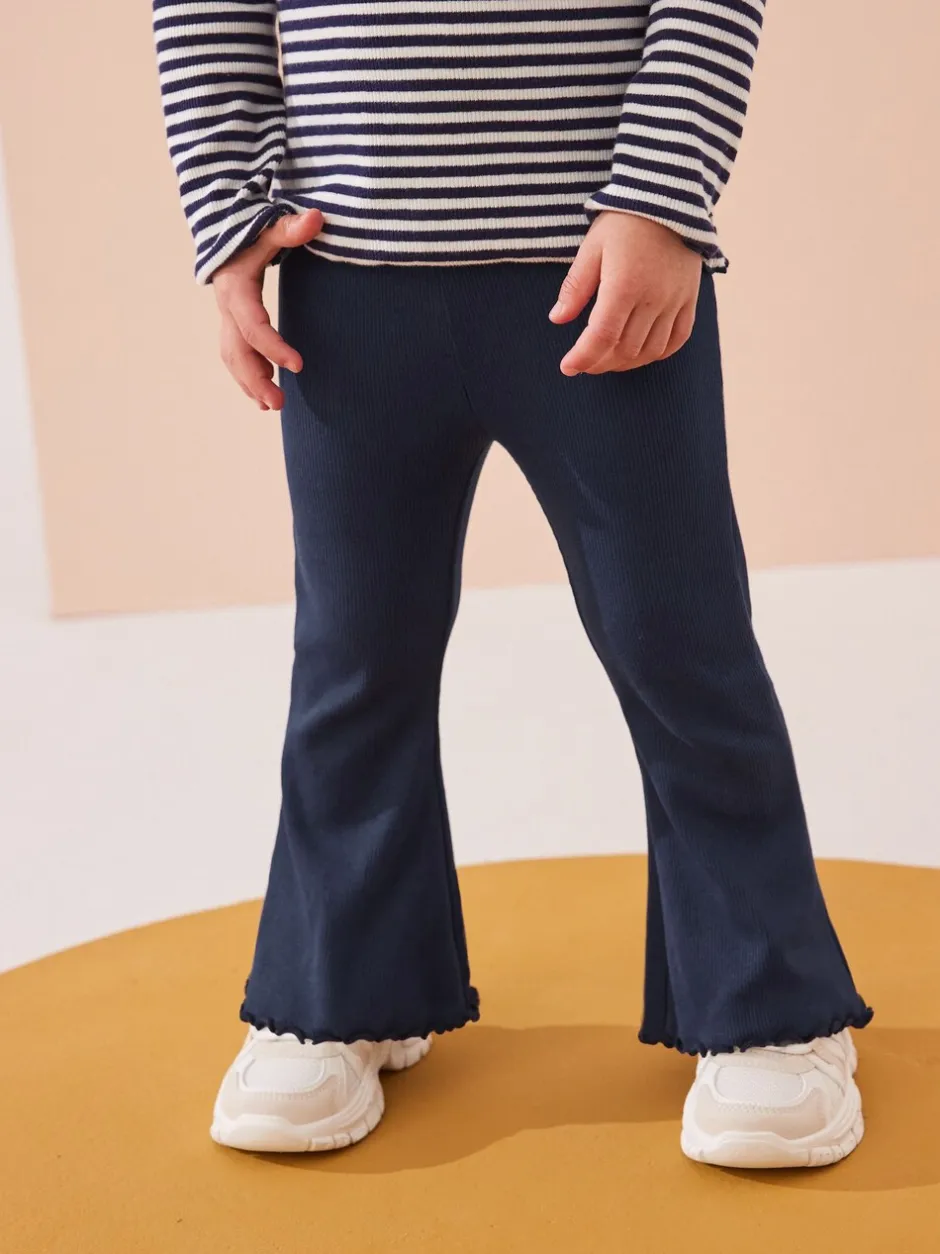 Broeken En Leggings|Next Marineblauw - Geribbelde flare legging (3 mnd-7 jr)