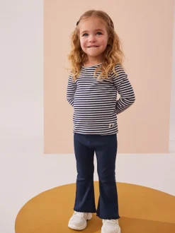 Broeken En Leggings|Next Marineblauw - Geribbelde flare legging (3 mnd-7 jr)