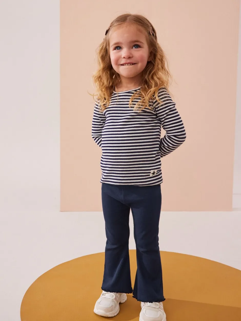 Broeken En Leggings|Next Marineblauw - Geribbelde flare legging (3 mnd-7 jr)
