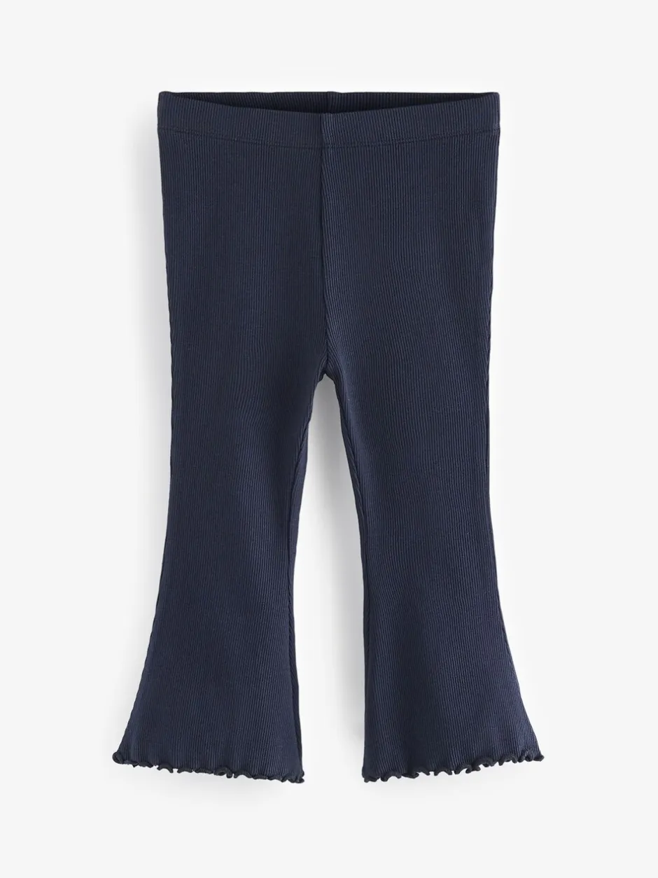 Broeken En Leggings|Next Marineblauw - Geribbelde flare legging (3 mnd-7 jr)