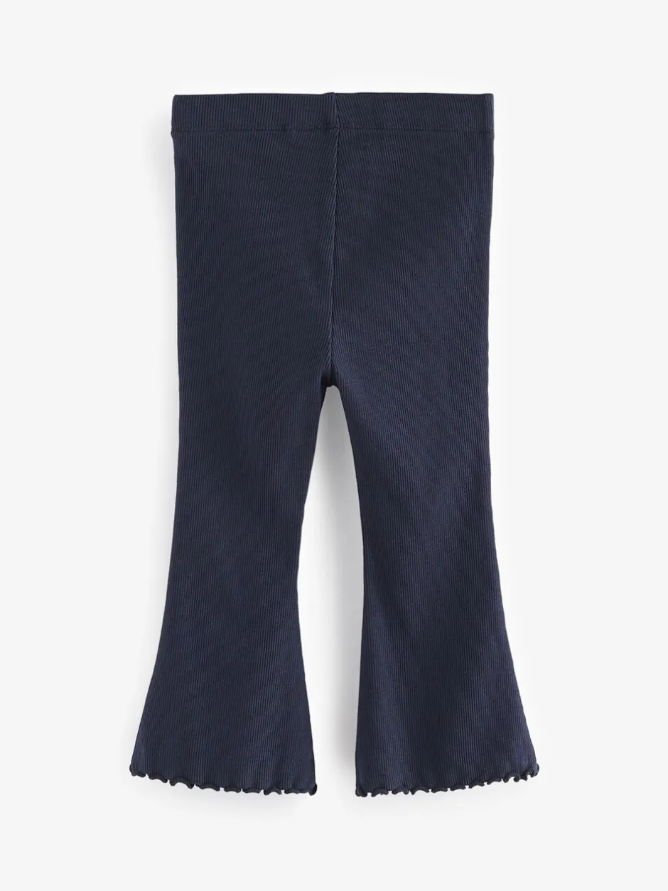 Broeken En Leggings|Next Marineblauw - Geribbelde flare legging (3 mnd-7 jr)