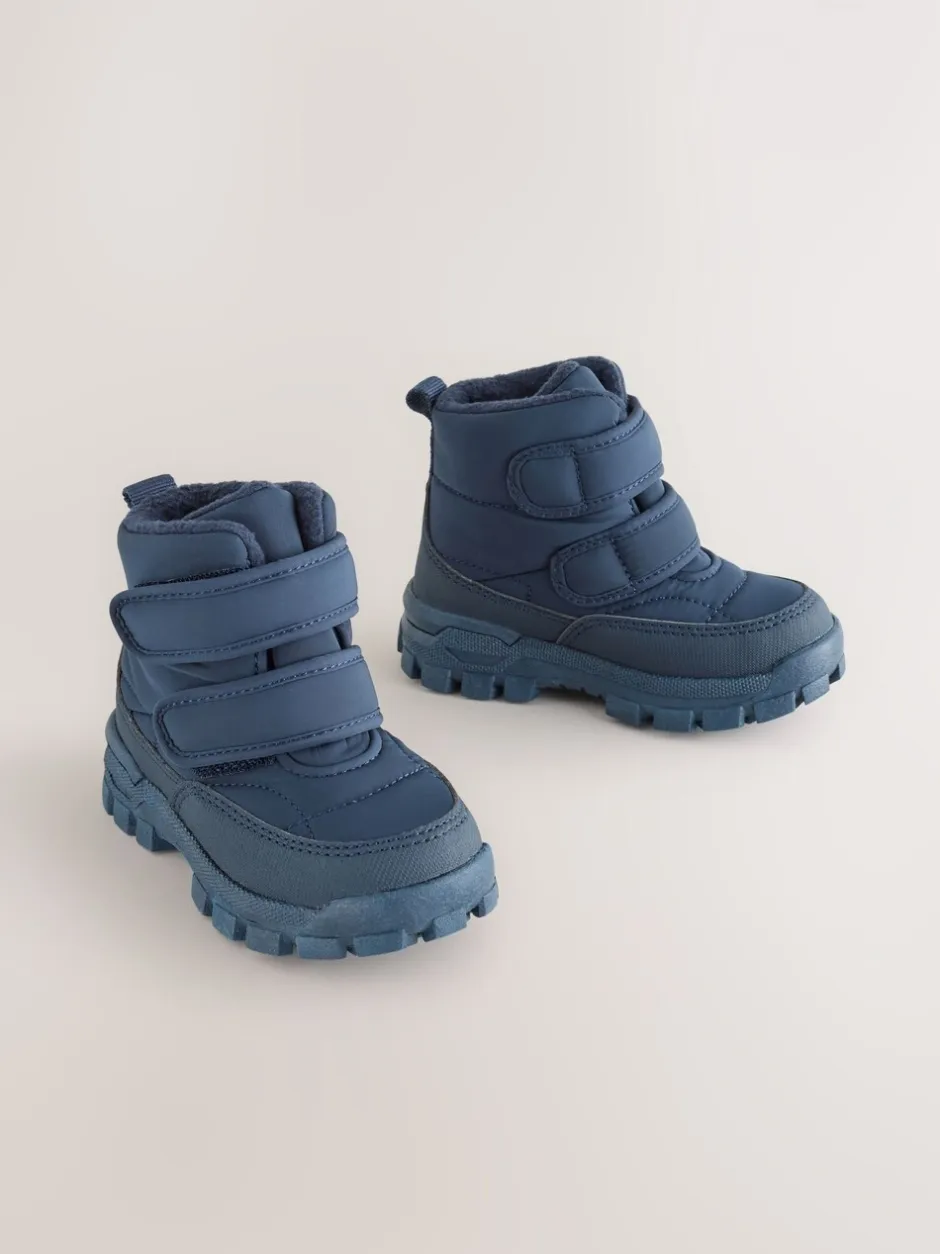 Boots|Next - Gewatteerde laarzen met klittenbandsluiting Marineblauw