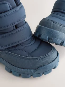 Boots|Next - Gewatteerde laarzen met klittenbandsluiting Marineblauw