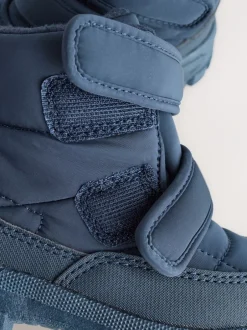 Boots|Next - Gewatteerde laarzen met klittenbandsluiting Marineblauw