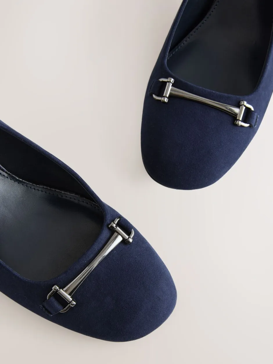 Ruimvallend En Extraruimvallend|Schoenen Met Hakken|Next - Hardware Slingback Block Heels Marineblauw