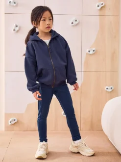Schoolkleding|Sweaters En Hoody´S|Next - Katoenrijke sporthoodie met ritssluiting (3-16 jr) Marineblauw