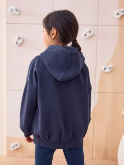 Schoolkleding|Sweaters En Hoody´S|Next - Katoenrijke sporthoodie met ritssluiting (3-16 jr) Marineblauw