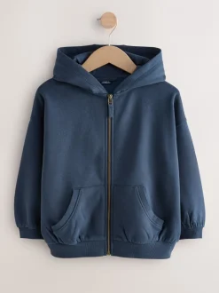 Schoolkleding|Sweaters En Hoody´S|Next - Katoenrijke sporthoodie met ritssluiting (3-16 jr) Marineblauw