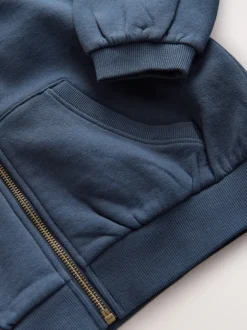 Schoolkleding|Sweaters En Hoody´S|Next - Katoenrijke sporthoodie met ritssluiting (3-16 jr) Marineblauw