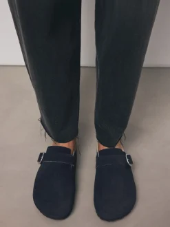 Lage Schoenen*Next Marineblauw - Klompen met leren voetbed