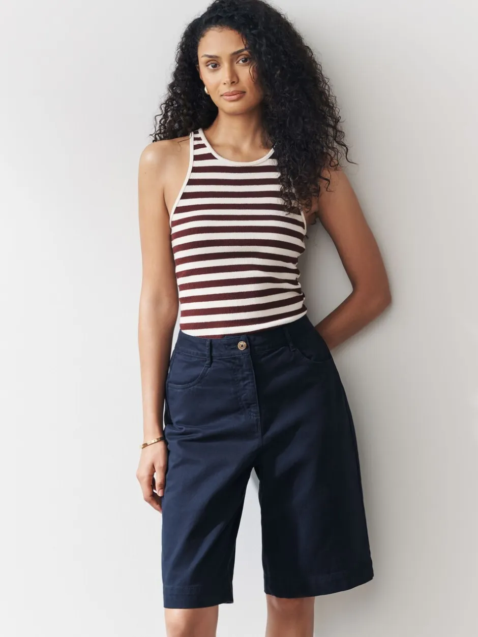 Shorts|Next - Knielange short Marineblauw