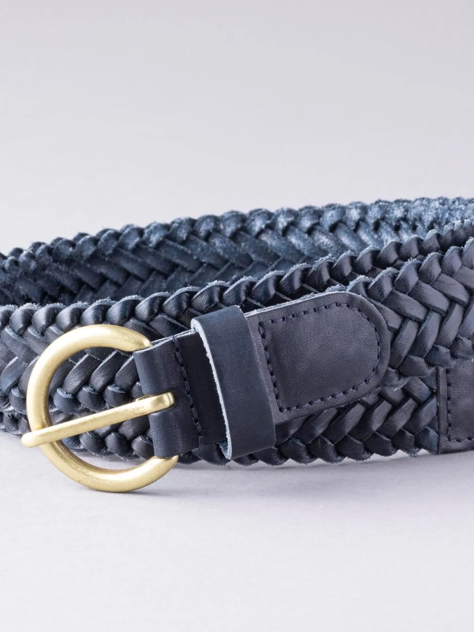 Ceintuurs|Lakeland Leather - Waverton gevlochten riem Marineblauw