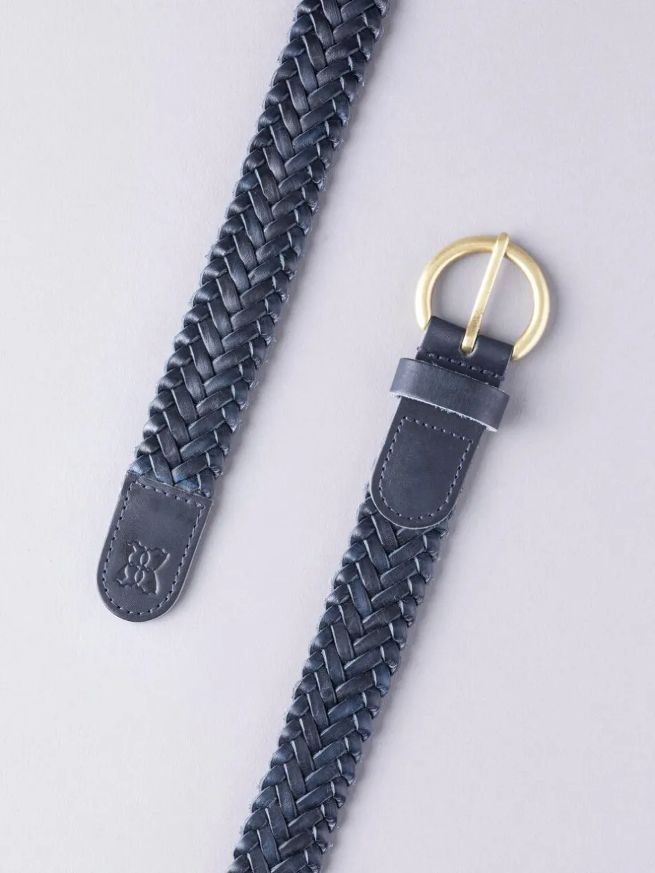 Ceintuurs|Lakeland Leather - Waverton gevlochten riem Marineblauw