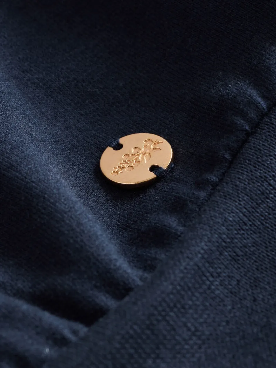 Gelegenheidskleding|Jurken*Laura Ashley - - Mock-sweatjurk met ruche Marineblauw