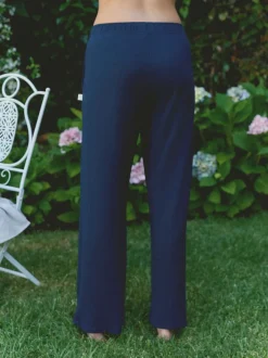 Broeken|Laura Ashley - gebreide loungebroek Marineblauw