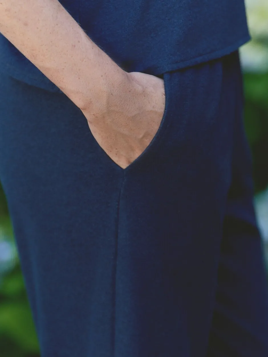 Broeken|Laura Ashley - gebreide loungebroek Marineblauw