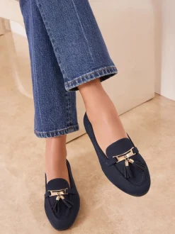 Lage Schoenen|Lipsy - Almond Toe Tassel Workwear Loafers Marineblauw
