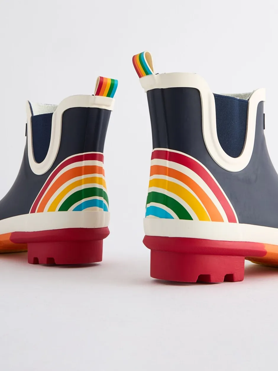Laarzen|Boots|Little Bird by Jools Oliver - regenlaarzen met regenboog voor volwassenen Marineblauw