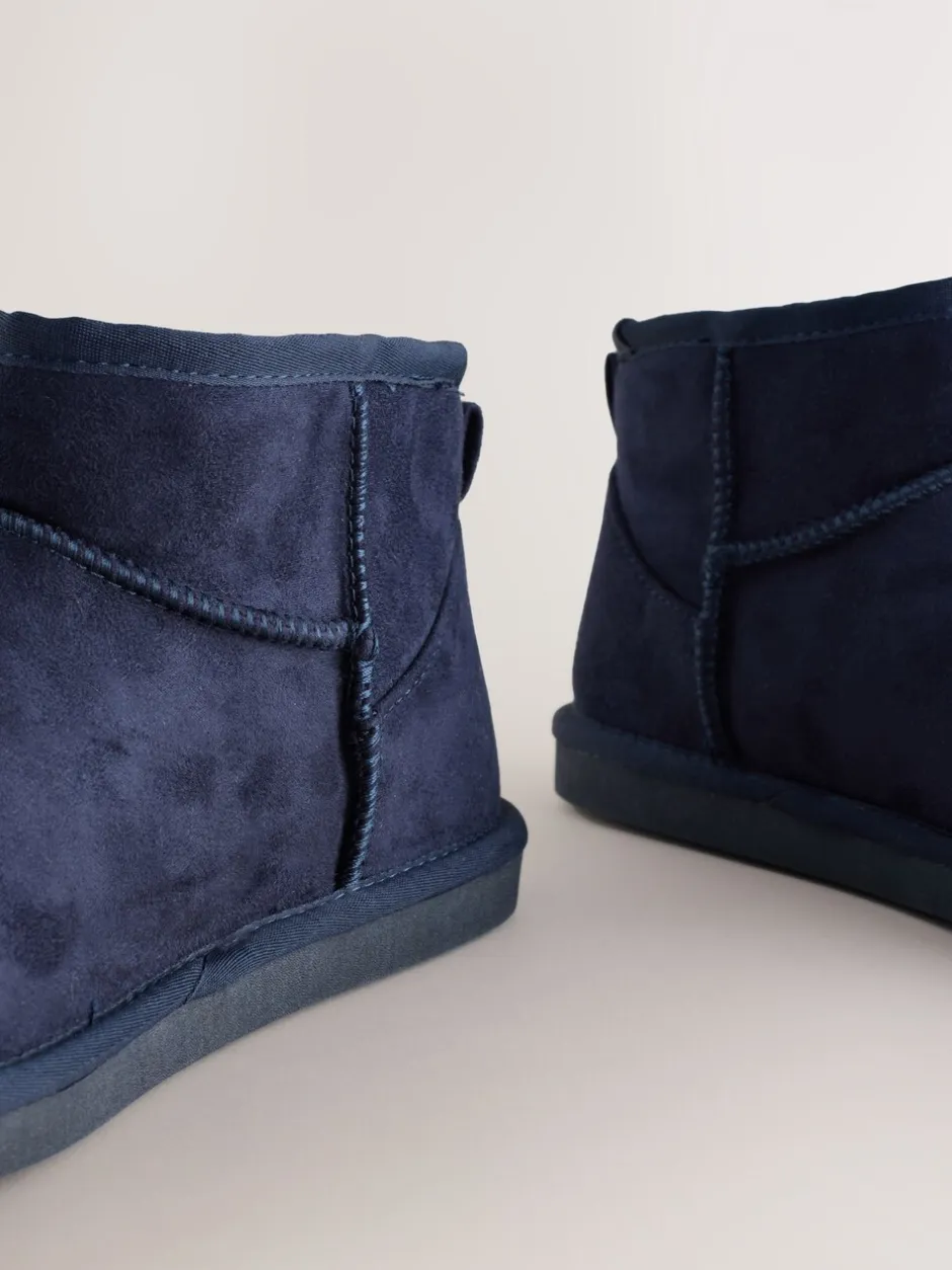 Pantoffels*Next - Microsuede Boot Slippers Marineblauw