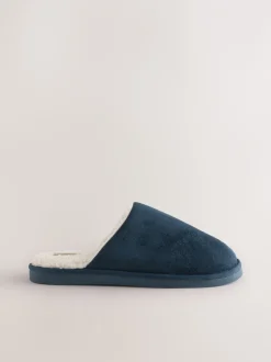 Pantoffels|Next - Microsuede Mule Slippers Marineblauw
