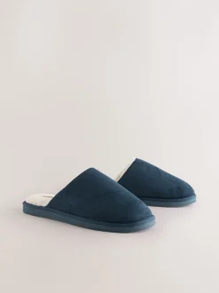 Pantoffels|Next - Microsuede Mule Slippers Marineblauw