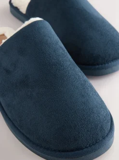 Pantoffels|Next - Microsuede Mule Slippers Marineblauw
