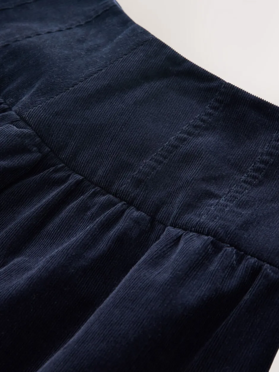 Rokken*Next - Midi rok van corduroy met verlaagde taille Marineblauw