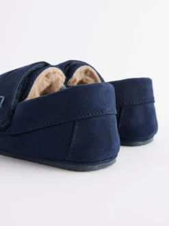 Pantoffels|Nachtkleding En Pyjama's|Next - Mocassin-pantoffels met klittenbandsluiting Marineblauw