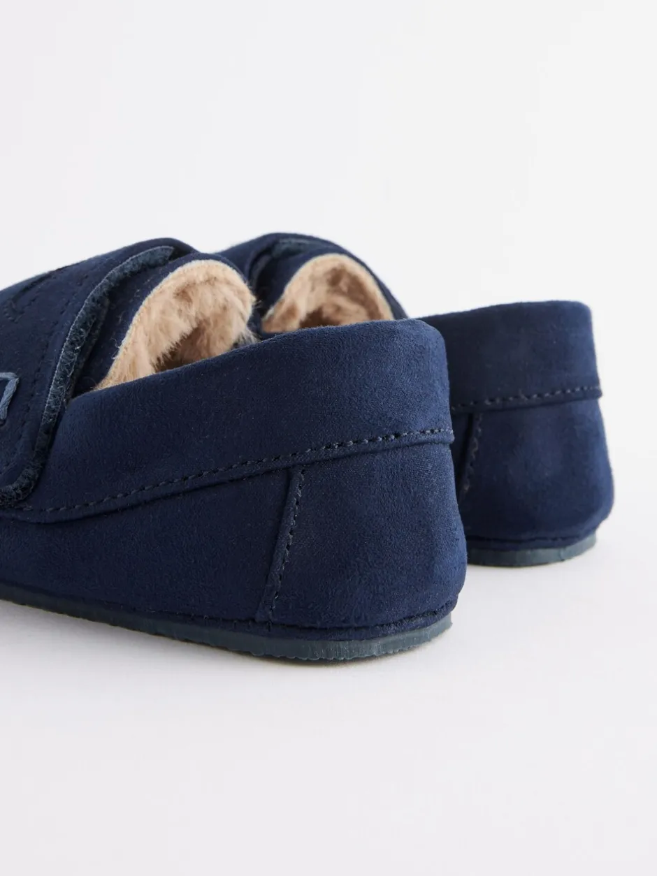 Pantoffels|Nachtkleding En Pyjama's|Next - Mocassin-pantoffels met klittenbandsluiting Marineblauw