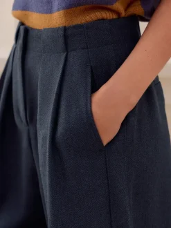 Kostuums En Werkkleding|Broeken*Next - N. Premium visgraat culottes met wol Marineblauw