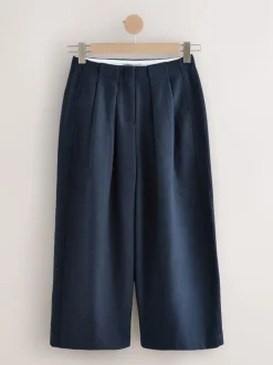 Kostuums En Werkkleding|Broeken*Next - N. Premium visgraat culottes met wol Marineblauw