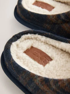 Pantoffels*Next - Pantoffelmuiltjes met ruitjes Marineblauw