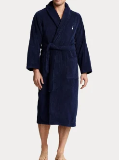 Kamerjassen En Badjassen|Polo Ralph Lauren - badjas met sjaalkraag Marineblauw