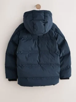 Schoolkleding|Jassen En Jacks|Next Marineblauw - Regenbestendige gewatteerde jas met microfleece voering (3-17jr)