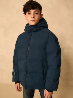 Schoolkleding|Jassen En Jacks|Next Marineblauw - Regenbestendige gewatteerde jas met microfleece voering (3-17jr)
