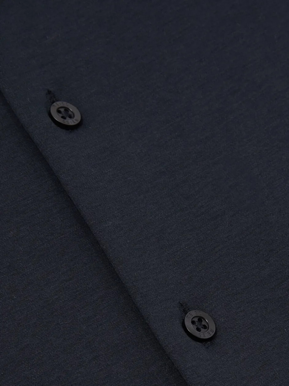 Shirts*Reiss - Duke Air-Water Cotton Slim-Fit Shirt Marineblauw
