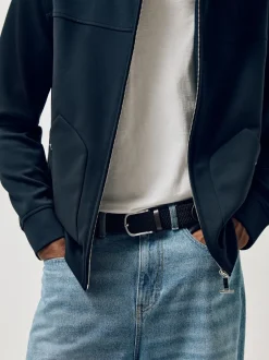 Riemen En Bretels*Reiss - Elmont Basket Weave Belt Marineblauw
