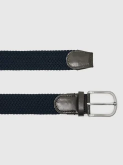 Riemen En Bretels*Reiss - Elmont Basket Weave Belt Marineblauw