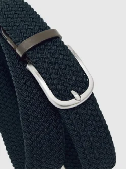 Riemen En Bretels*Reiss - Elmont Basket Weave Belt Marineblauw