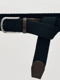 Riemen En Bretels*Reiss - Elmont Basket Weave Belt Marineblauw