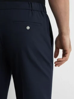 Broeken En Chino's*Reiss Marineblauw - Found stretchy slim fit broeken met trekkoord