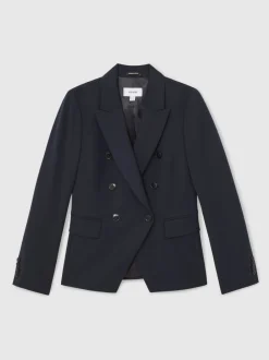 Kostuums En Werkkleding|Jassen En Jacks*Reiss - Gabi Double-Breasted Suit Blazer Marineblauw
