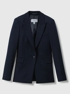 Kostuums En Werkkleding*Reiss - Gabi maatsnit-kostuumblazer met enkele knoopsluiting Marineblauw
