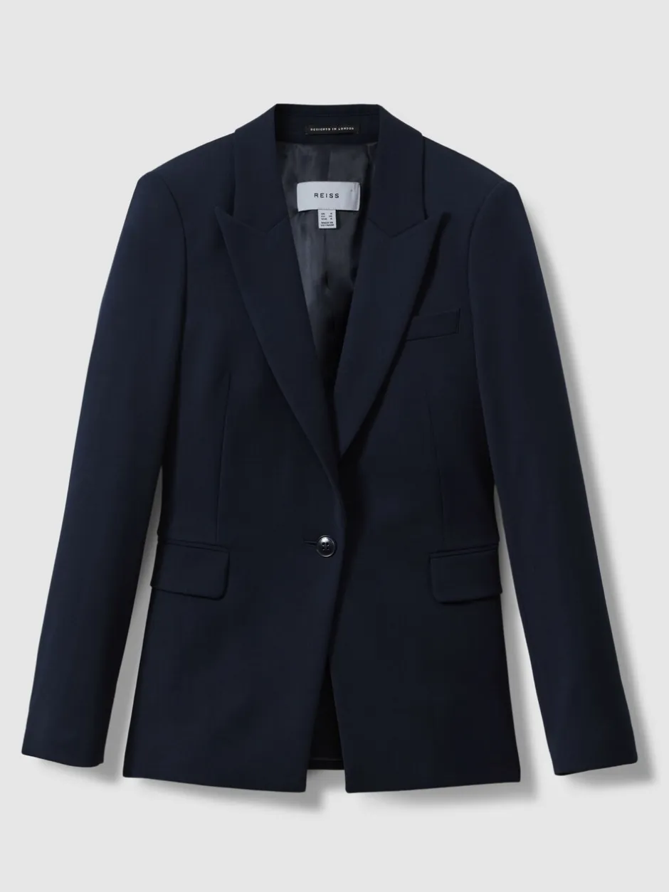 Kostuums En Werkkleding*Reiss - Gabi maatsnit-kostuumblazer met enkele knoopsluiting Marineblauw