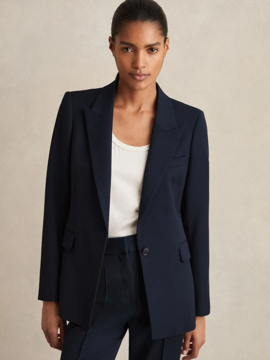 Kostuums En Werkkleding*Reiss - Gabi maatsnit-kostuumblazer met enkele knoopsluiting Marineblauw