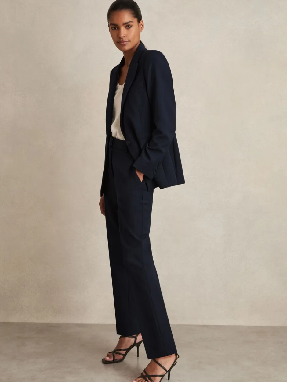 Kostuums En Werkkleding*Reiss - Gabi maatsnit-kostuumblazer met enkele knoopsluiting Marineblauw